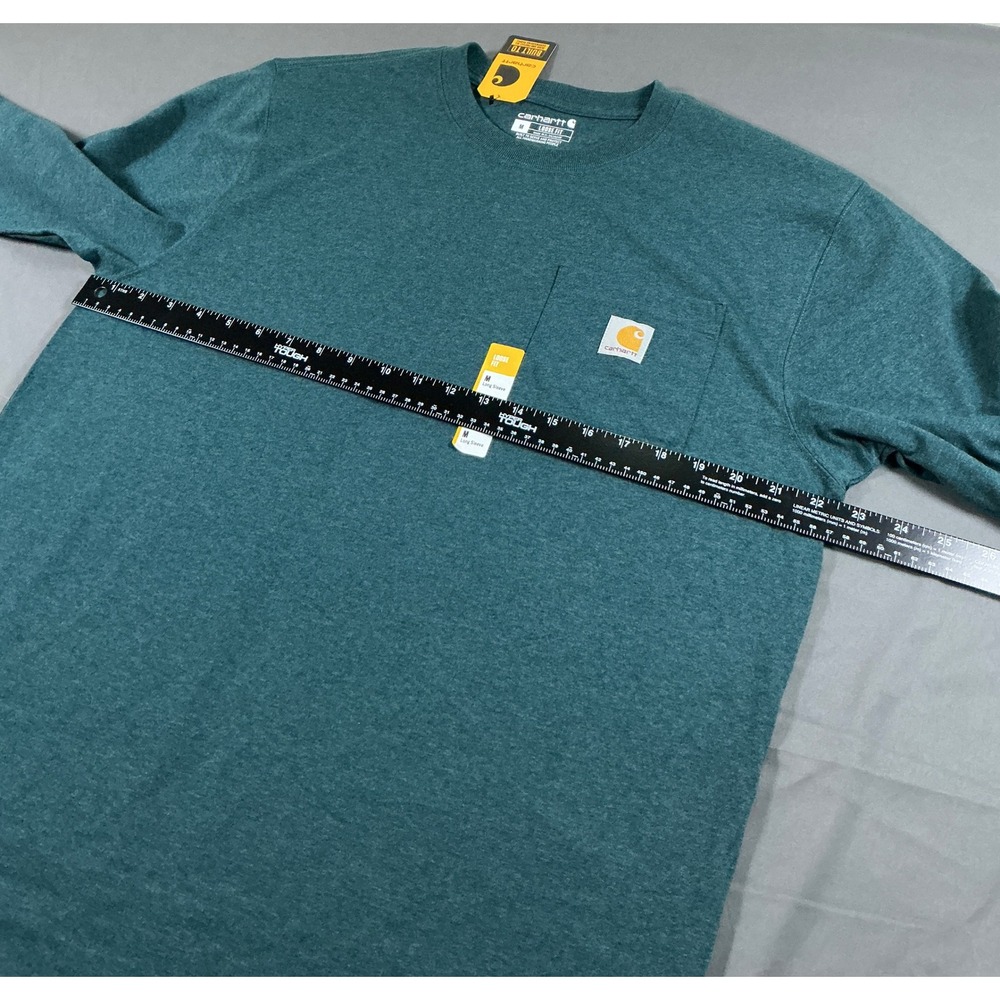 Carhartt Mens Loose Fit Heavyweight Long-Sleeve Pocket T-Shirt Green M K126-GM2 - Picture 4 of 12